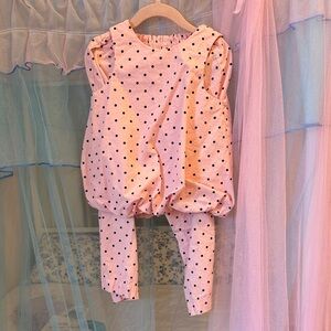 Zara Pink Polka Dot Kids Matching Set